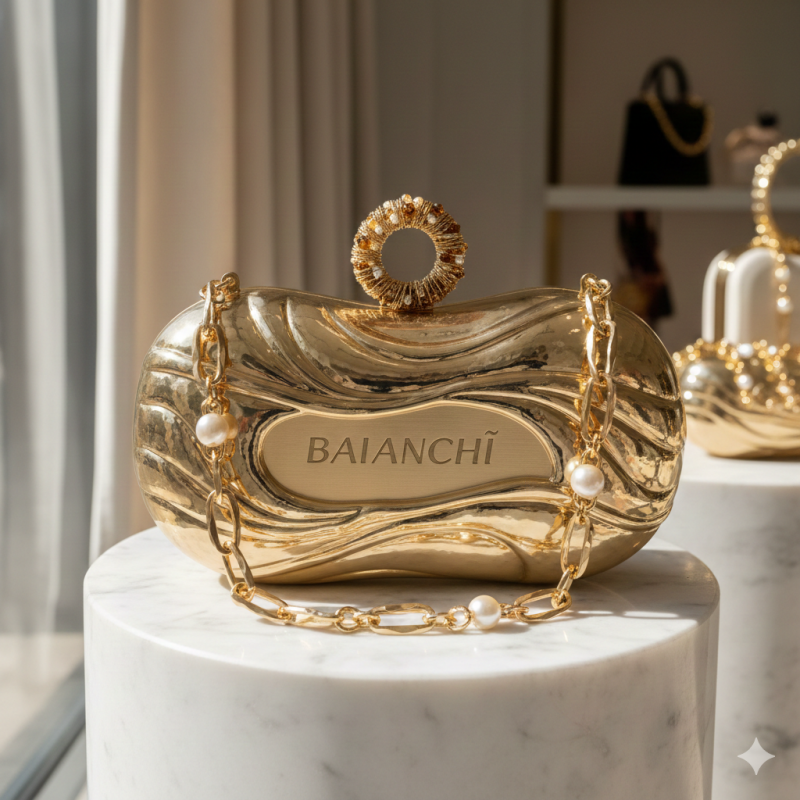 Bolso de mano dorado